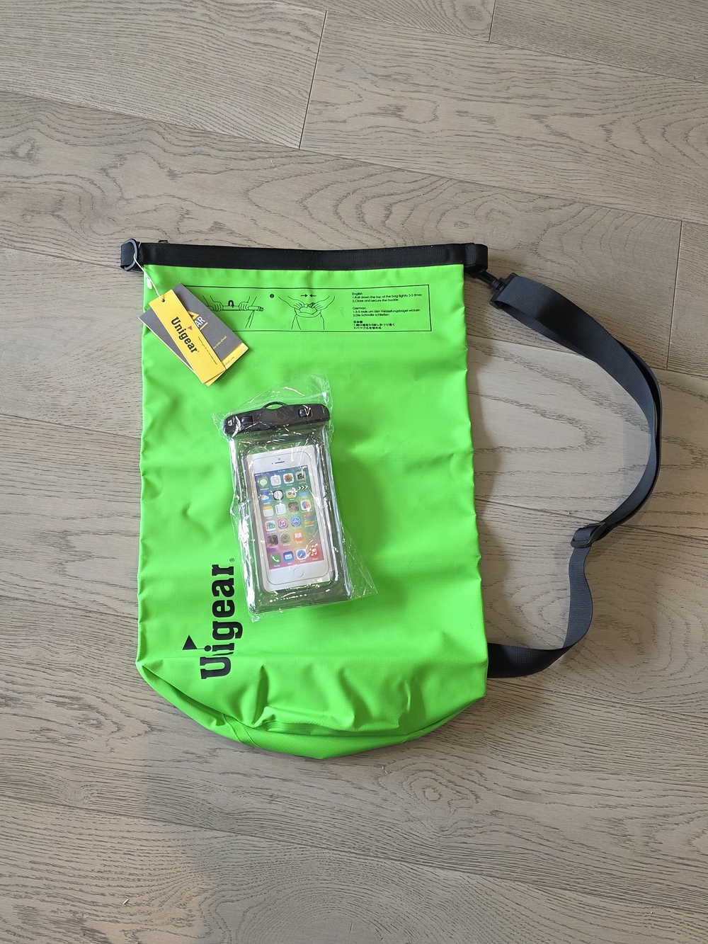 Waterproof Phone Pouch & Dry Bag in Neon Green